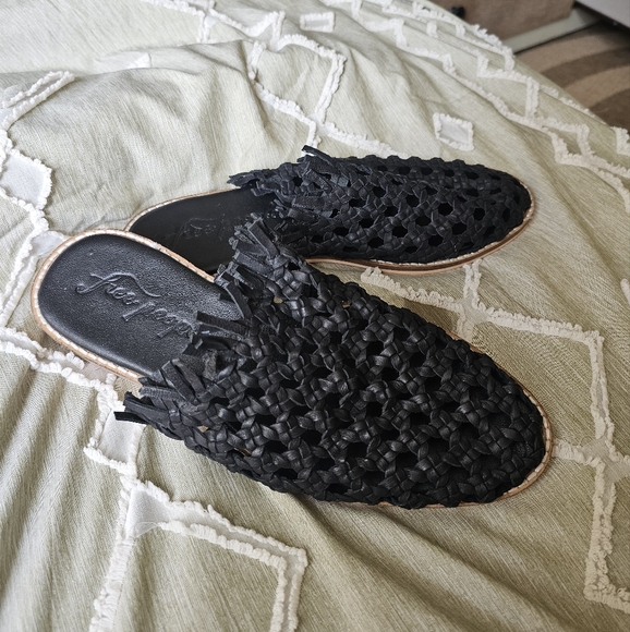Free People Leather Mirage Woven Slip On Flats - Picture 7 of 11